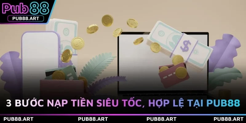 3 bước nạp tiền siêu tốc, hợp lệ tại PUB88