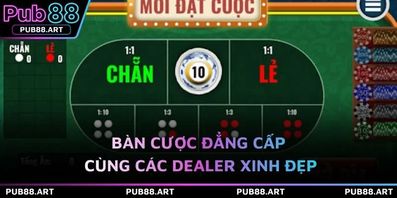 Bàn cược đẳng cấp cùng các dealer xinh đẹp